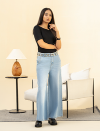 Light Blue Wide Leg Pants