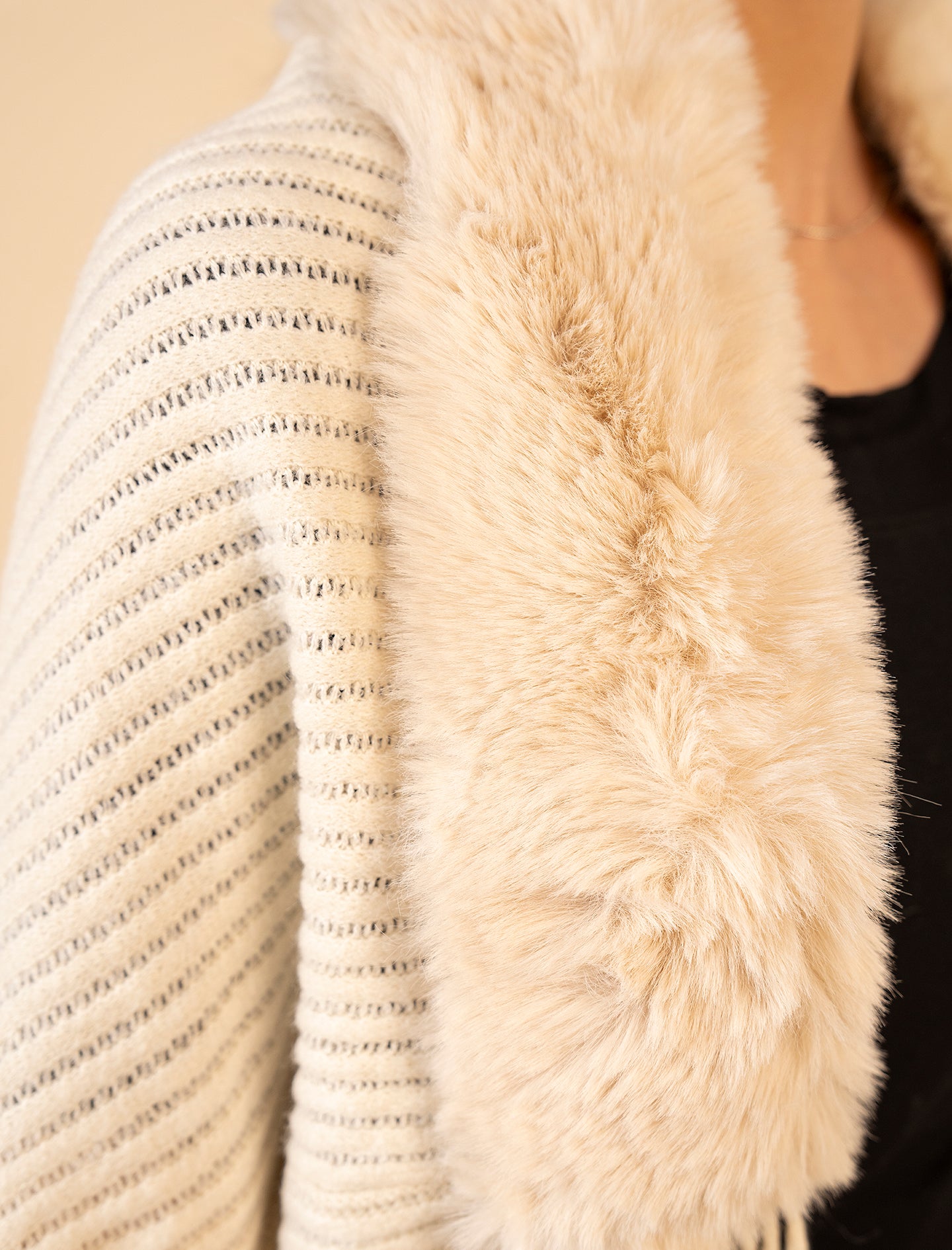 White Fur Neck Shrug