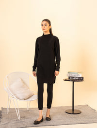 Black Mock neck midi Sweater